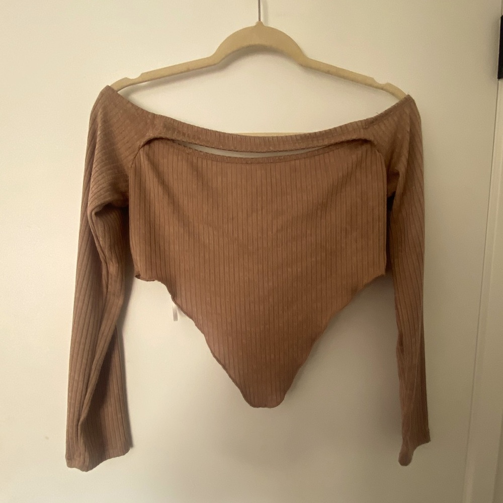 Brown Crop Long Sleeve